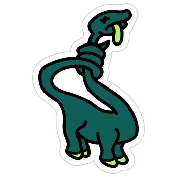 stranglesaurus_dino_3c - Sticker size S (10 x 10 cm) - white matte - Front