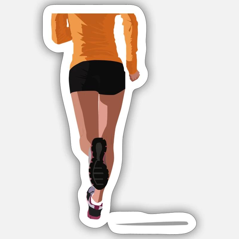 jogging - Sticker taille S (10 x 10 cm) - blanc mat