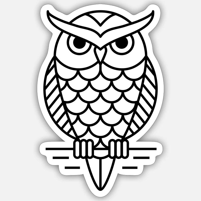 Eule Vogel Geschenk Hipster Sticker Größe S (10 x 10 cm)