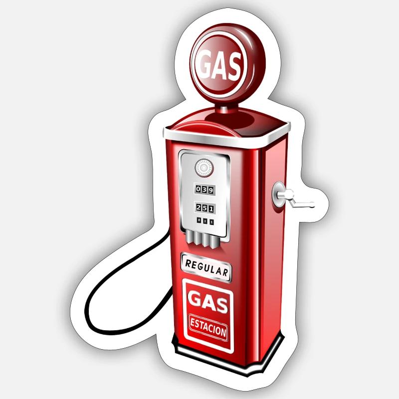 Zapfsäule - Sticker Größe S (10 x 10 cm) - Mattweiß