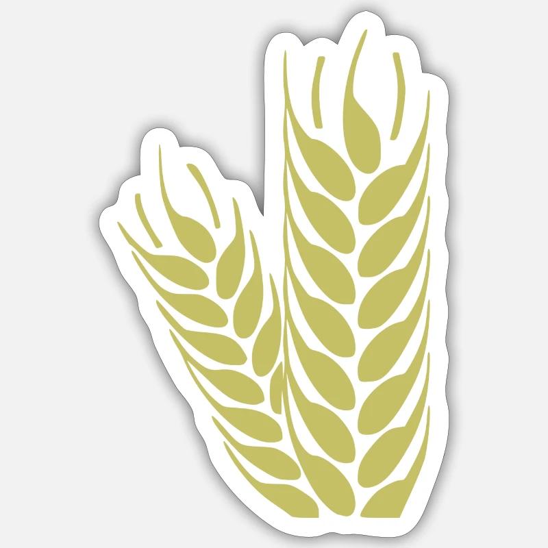getreide corn cereal wheat weizen veggie gemuese v - Sticker Größe S (10 x 10 cm) - Mattweiß