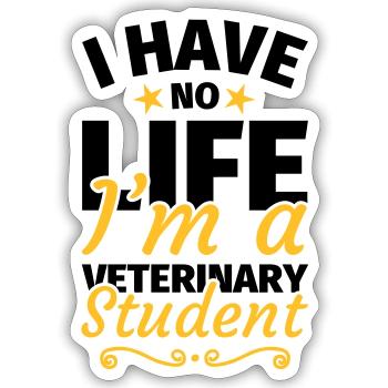 Tiermedizin Studium Tiermedizinstudentin - Sticker Größe S (10 x 10 cm) - Mattweiß - Vorne