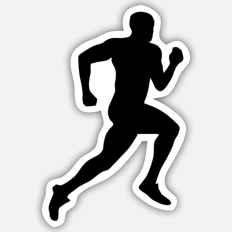 Sprinter, Coureur - Sticker taille S (10 x 10 cm) - blanc mat