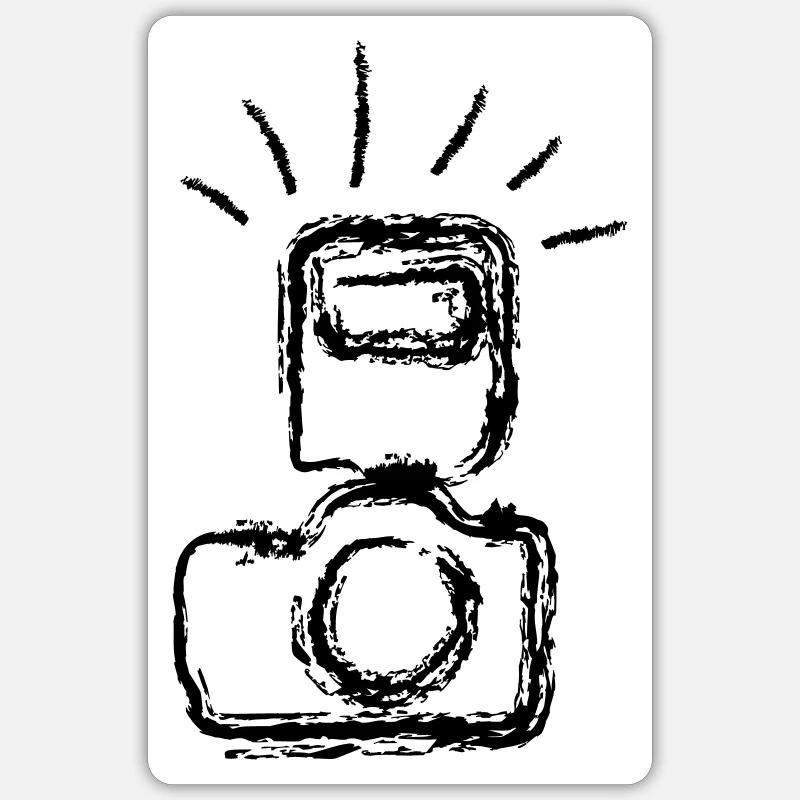 caméra - Sticker taille S (10 x 10 cm) - blanc mat