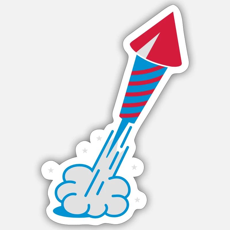 Le feu d'artifice - Sticker taille S (10 x 10 cm) - blanc mat