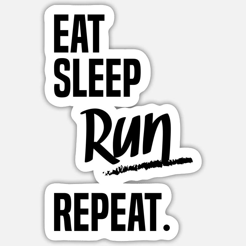 EAT SLEEP RUN - Sticker size S (10 x 10 cm) - white matte