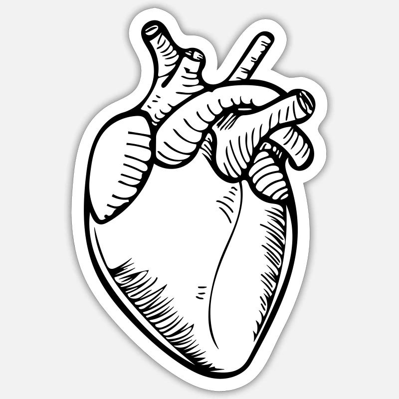 Herz - Sticker Größe S (10 x 10 cm) - Mattweiß