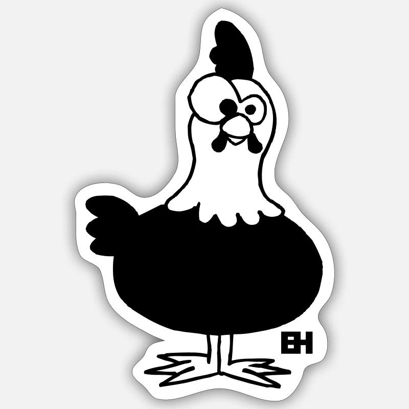 Chicken - Hen - Sticker size S (10 x 10 cm) - white matte