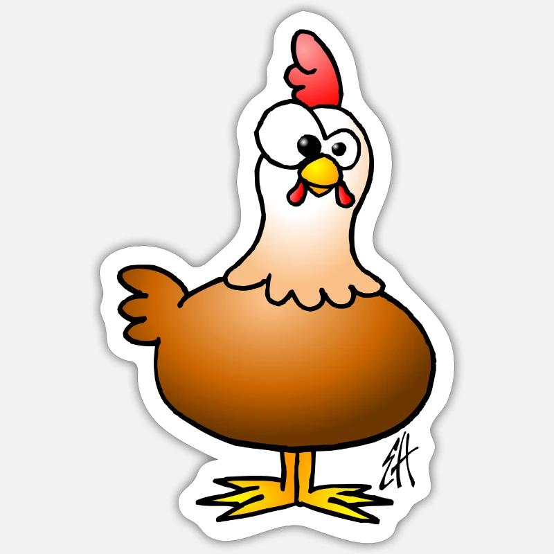 Poulet - Sticker taille S (10 x 10 cm) - blanc mat