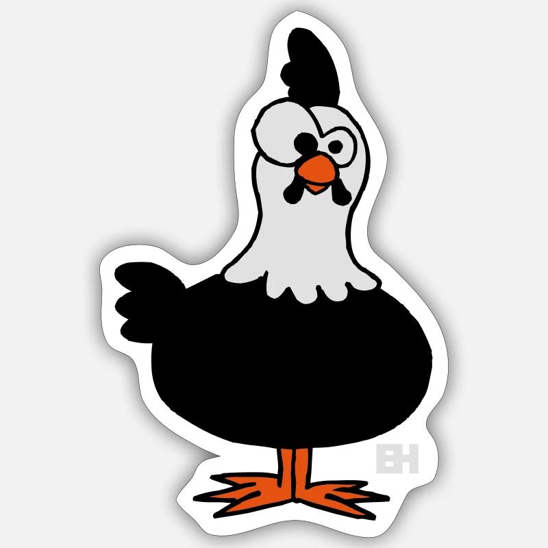 Poulet - Sticker taille S (10 x 10 cm) - blanc mat