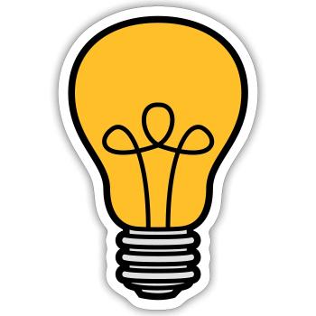 gluehbirne licht strom idee schlau ueberlegen loes - Sticker Größe S (10 x 10 cm) - Mattweiß - Vorne