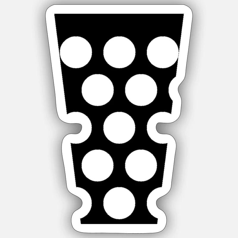 Dubbeglas noir - Sticker taille S (10 x 10 cm) - blanc mat