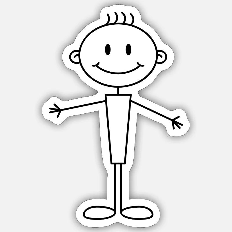 boy - Sticker size S (10 x 10 cm) - white matte