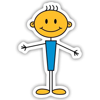 boy - Sticker size S (10 x 10 cm) - white matte - Front