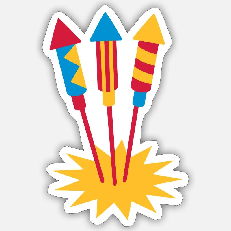 Fireworks rocket Sticker size S (10 x 10 cm)