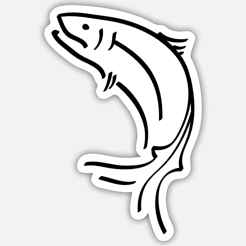 saumon - Sticker taille S (10 x 10 cm) - blanc mat