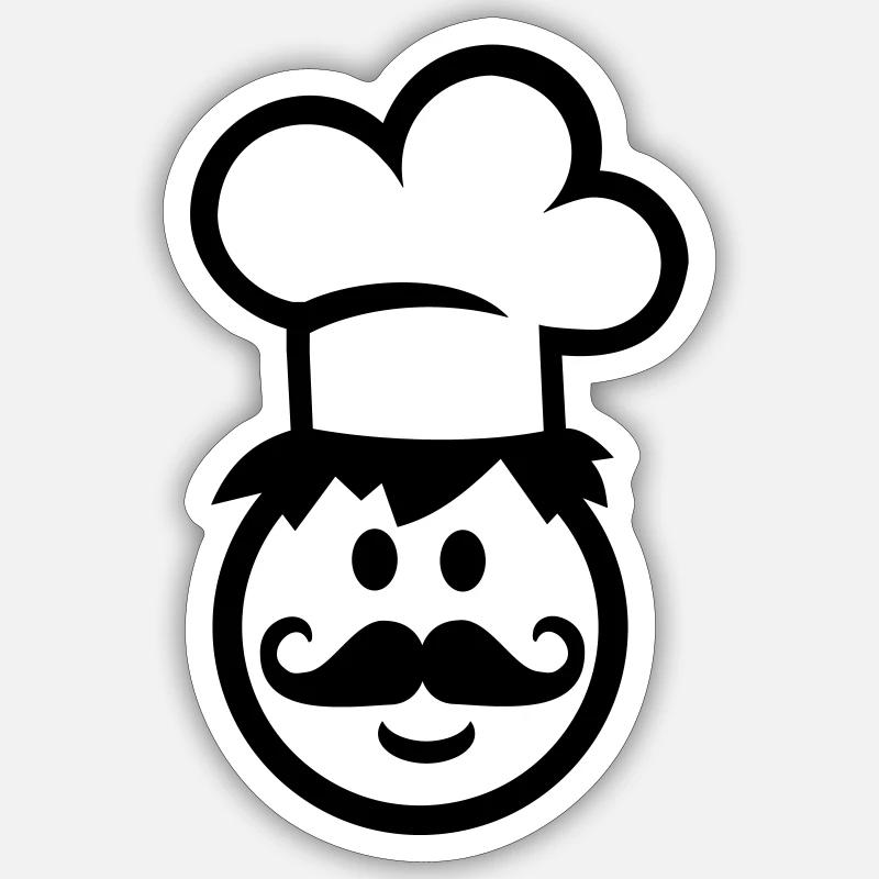 Cook chef - Sticker size S (10 x 10 cm) - white matte