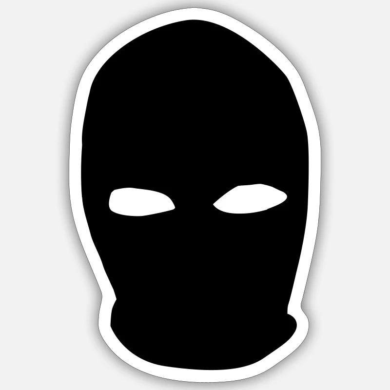 Sturmhaube - Sticker Größe S (10 x 10 cm) - Mattweiß