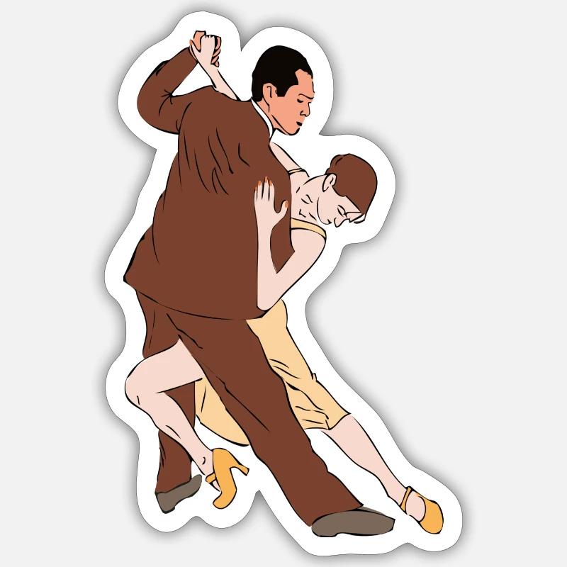 tango argentino - Sticker size S (10 x 10 cm) - white matte