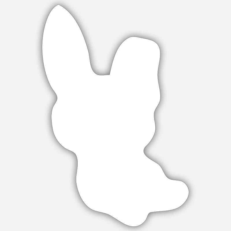 Lapin - Sticker taille S (10 x 10 cm) - blanc mat