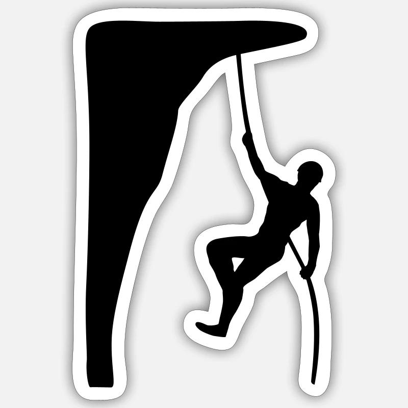 Climbing, climber, man - Sticker size S (10 x 10 cm) - white matte