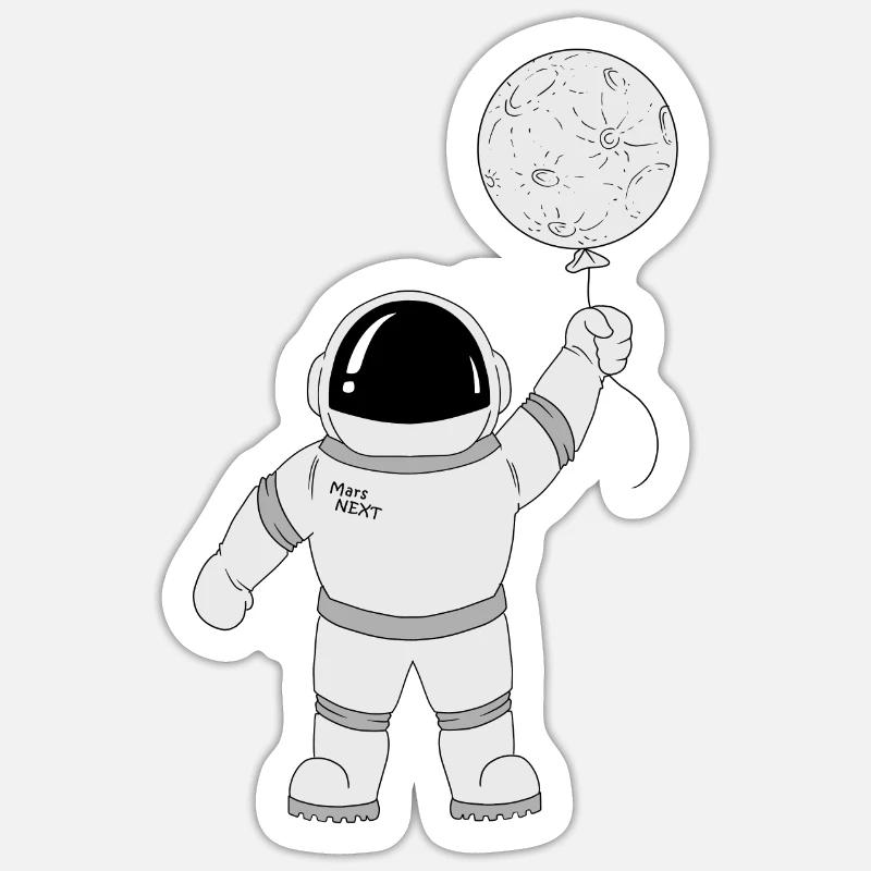 Astronaute astronaute - Sticker taille S (10 x 10 cm) - blanc mat
