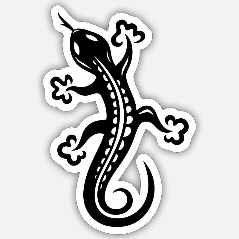 Echse, Eidechse - Sticker Größe S (10 x 10 cm) - Mattweiß