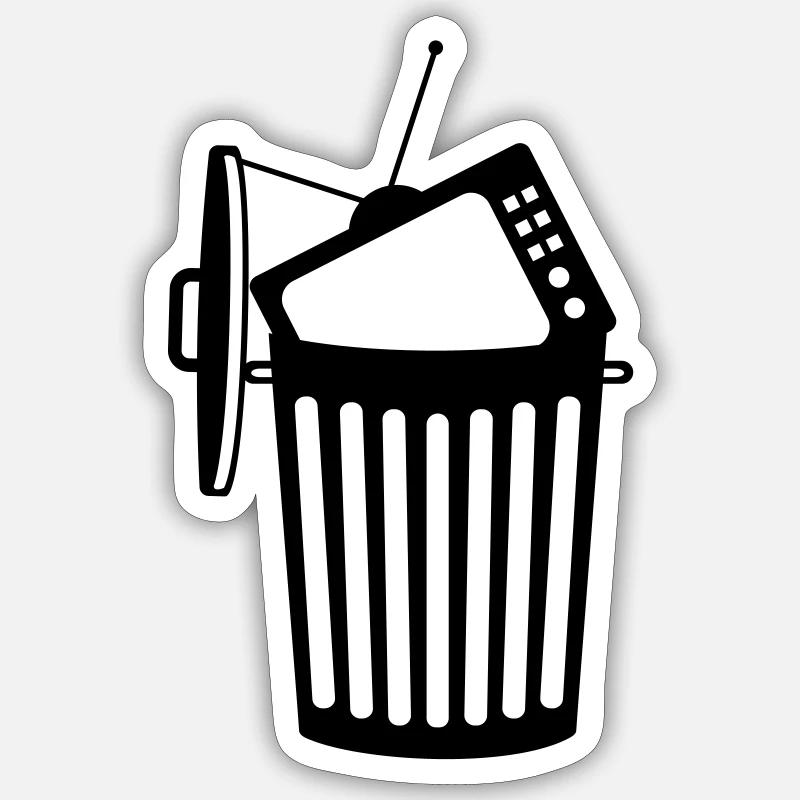 fernseher trash tv programm verdummung scheisse sc Sticker Größe S (10 x 10 cm)