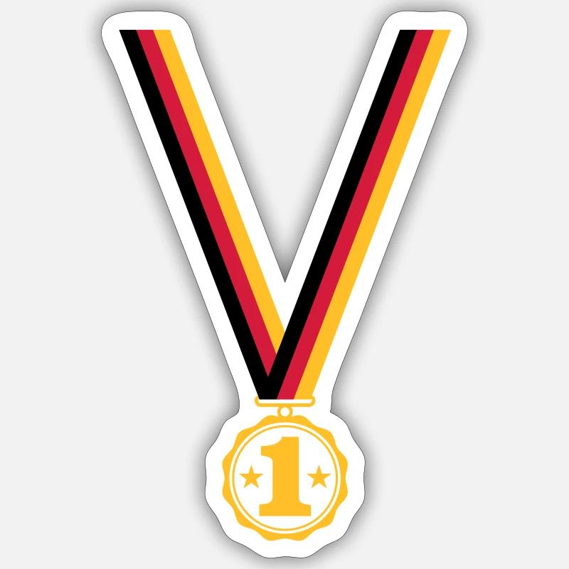 Medaille Platz 1 Sticker Größe S (10 x 10 cm)