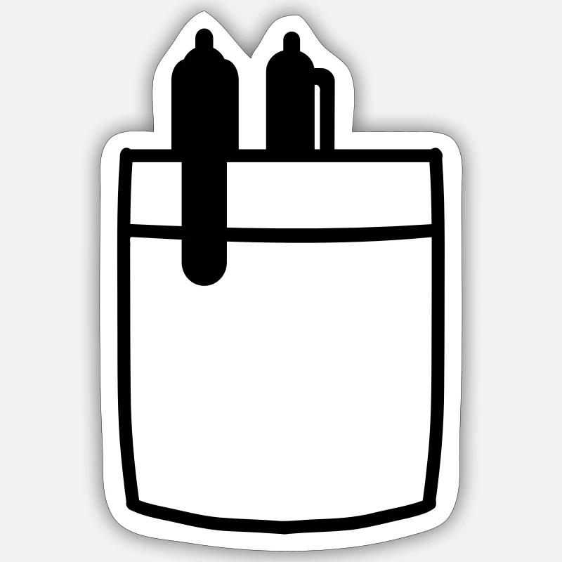 Hemd - Sticker Größe S (10 x 10 cm) - Mattweiß