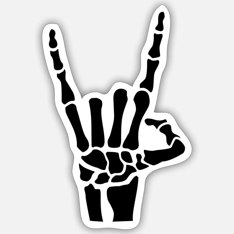 Rock Hand - Sticker size S (10 x 10 cm) - white matte