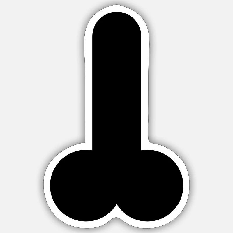 Penis - Sticker size S (10 x 10 cm) - white matte