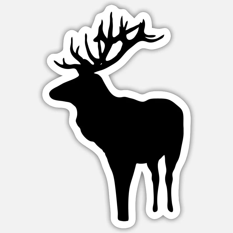 deer - antler - hunting - hunter - Sticker size S (10 x 10 cm) - white matte