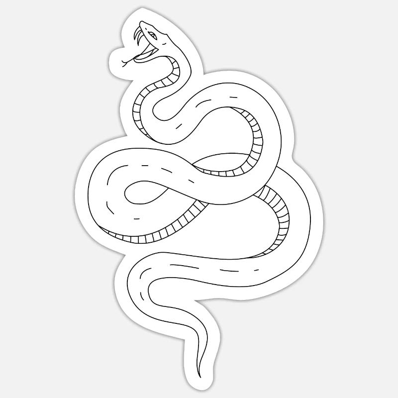 Serpent - Sticker taille S (10 x 10 cm) - blanc mat