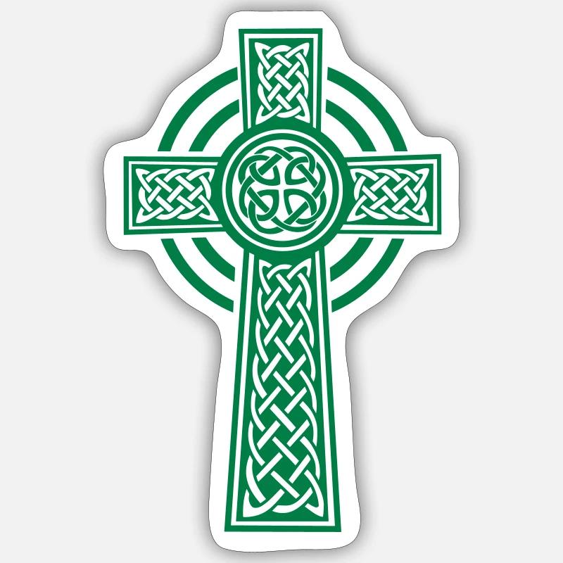 Celtic cross - Sticker taille S (10 x 10 cm) - blanc mat
