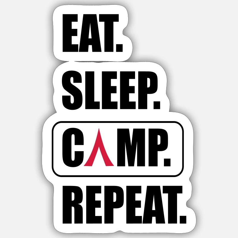 Camping - Sticker size S (10 x 10 cm) - white matte