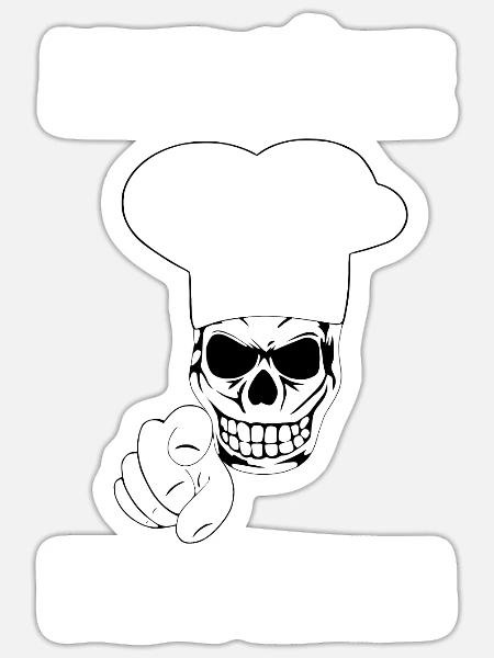 Koch - Sticker Größe S (10 x 10 cm) - Mattweiß