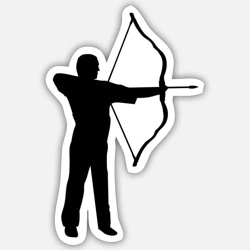 archery, archer - Sticker size S (10 x 10 cm) - white matte