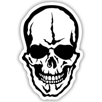 Kopf des Todes skull crane - Sticker Größe S (10 x 10 cm) - Mattweiß - Vorne