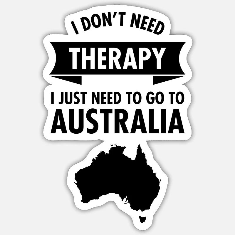 Therapy - Australia - Sticker Größe S (10 x 10 cm) - Mattweiß