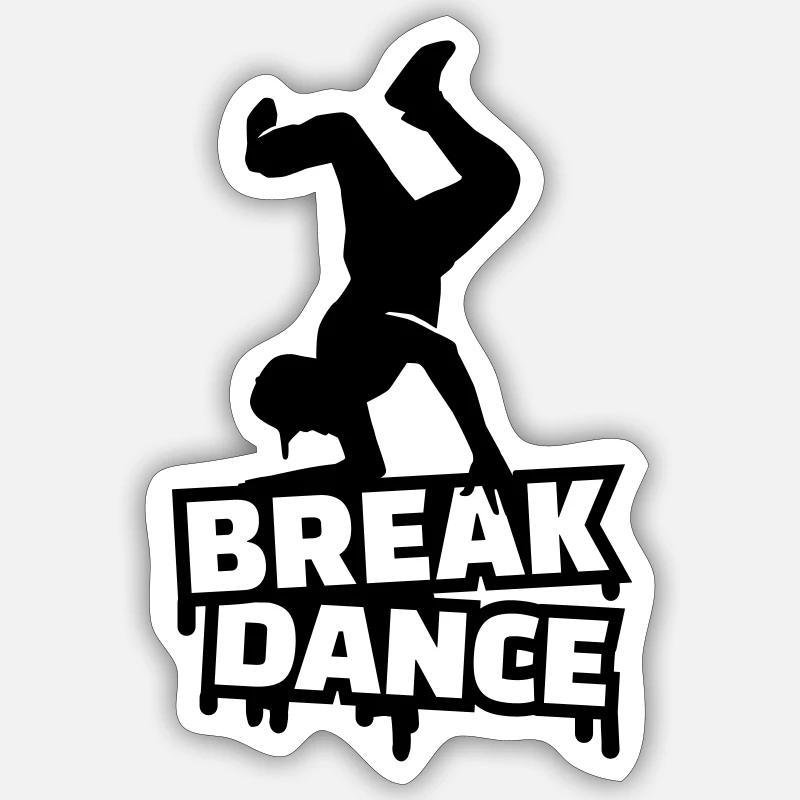 Breakdance - Sticker taille S (10 x 10 cm) - blanc mat