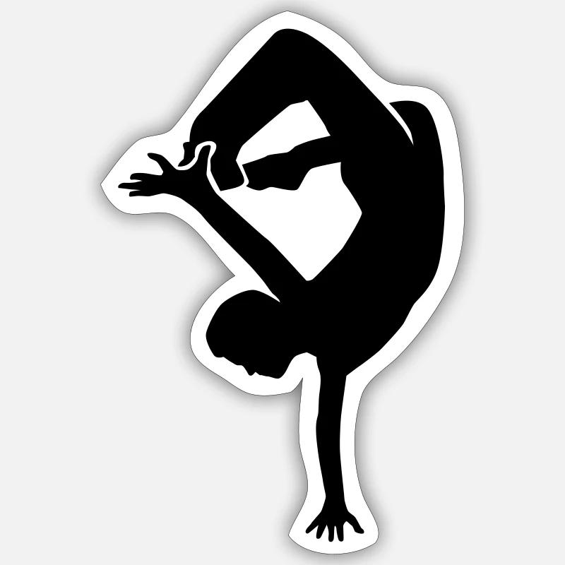 Breakdance - Sticker taille S (10 x 10 cm) - blanc mat