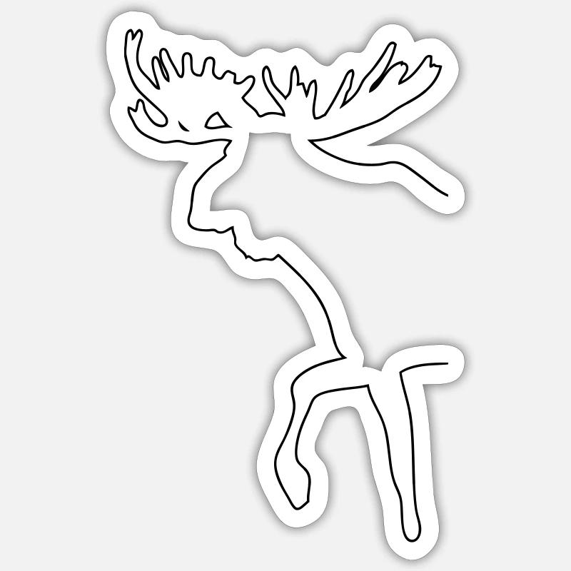 Elch - Moose Sticker Größe S (10 x 10 cm)