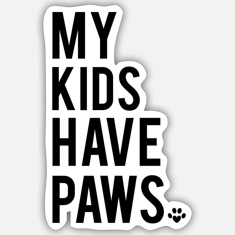 Paws - Sticker Größe S (10 x 10 cm) - Mattweiß