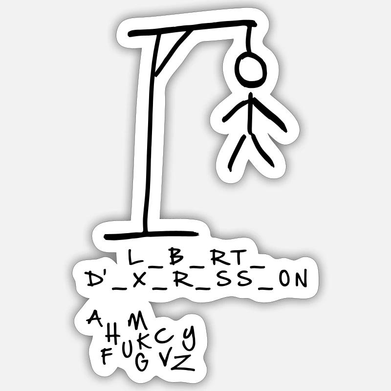 Pendu - Liberté d'expression Sticker taille S (10 x 10 cm)