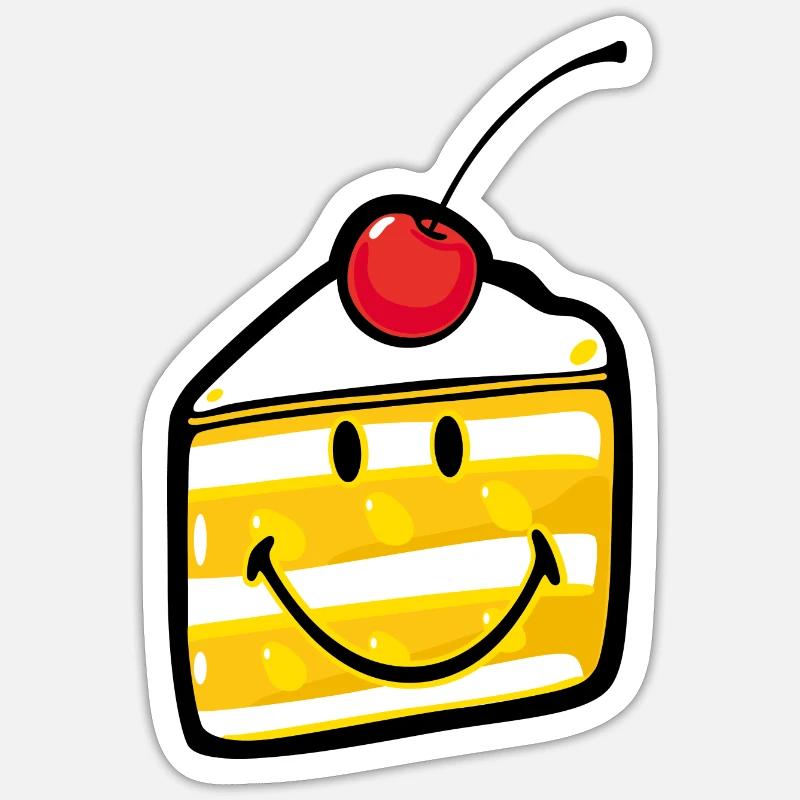 Smiley Cake - Sticker taille S (10 x 10 cm) - blanc mat