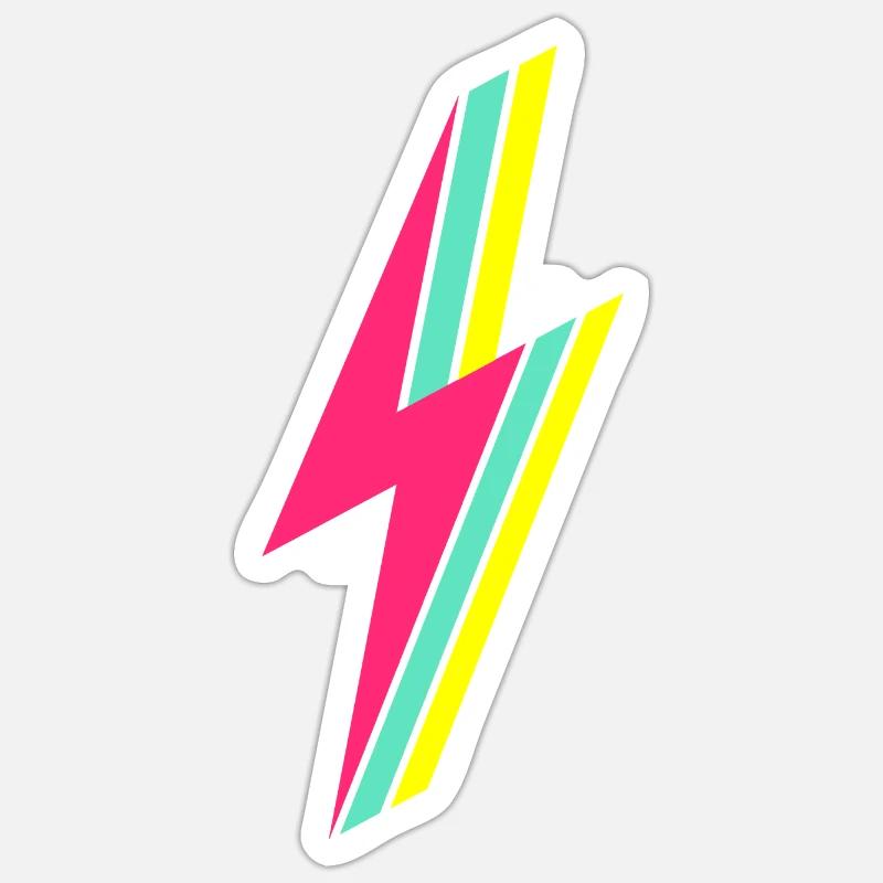Blitz - Sticker Größe S (10 x 10 cm) - Mattweiß