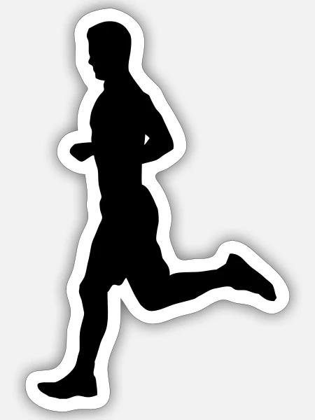 Jogging - Laufen - Sticker Größe S (10 x 10 cm) - Mattweiß
