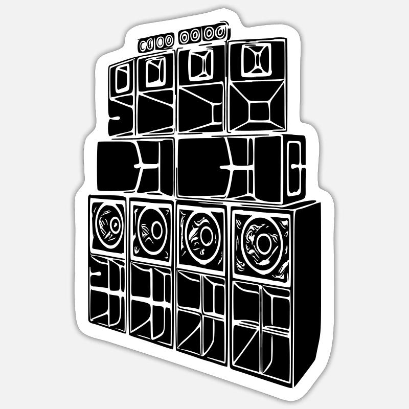soundsystem - Sticker Größe S (10 x 10 cm) - Mattweiß