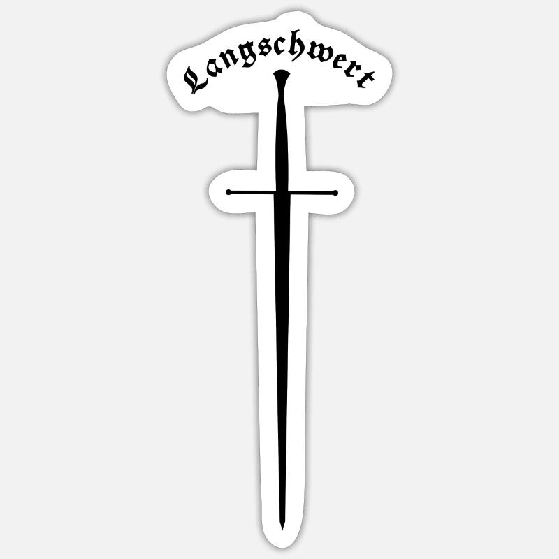 Longue épée - Sticker taille S (10 x 10 cm) - blanc mat